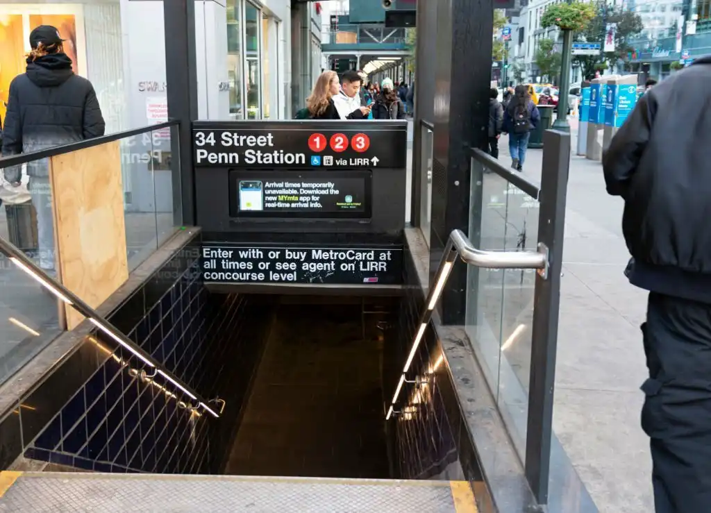 Entrance of Penn Subway Station to Times Square